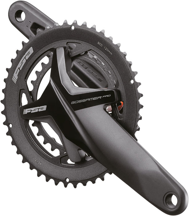 FSA Gossamer Pro Crankset 2x 46/30T Chainrings 175mm Arm Length 120/90BCD 386EVO Spindle   Black