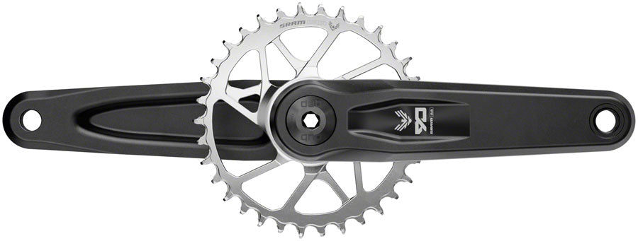 SRAM Eagle 90 T-Type Wide Crankset - 160mm 12-Speed 32t Chainring Direct Mount 2-Guards DUB Spindle Interface Black/Silver