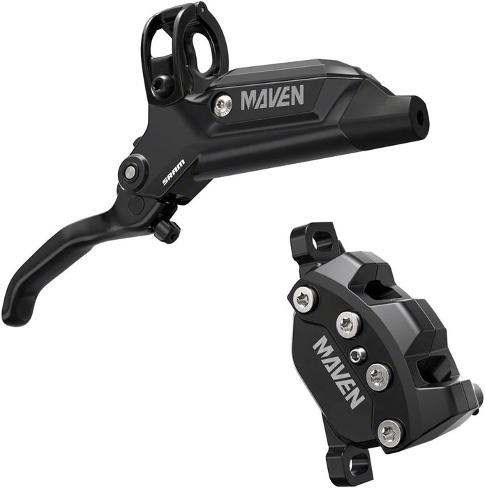 SRAM Maven Base Disc Brake and Lever - Rear or Front 2000mm Hose Post Mount 4-Piston Aluminum Lever SS Hardware Diffusion Black A1