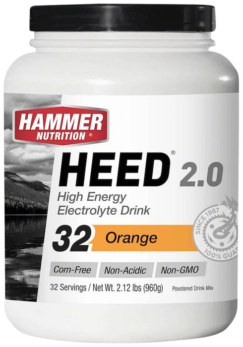 Hammer Nutrition HEED 2.0 High Energy Electrolyte Drink - Orange 32 Serving Canister