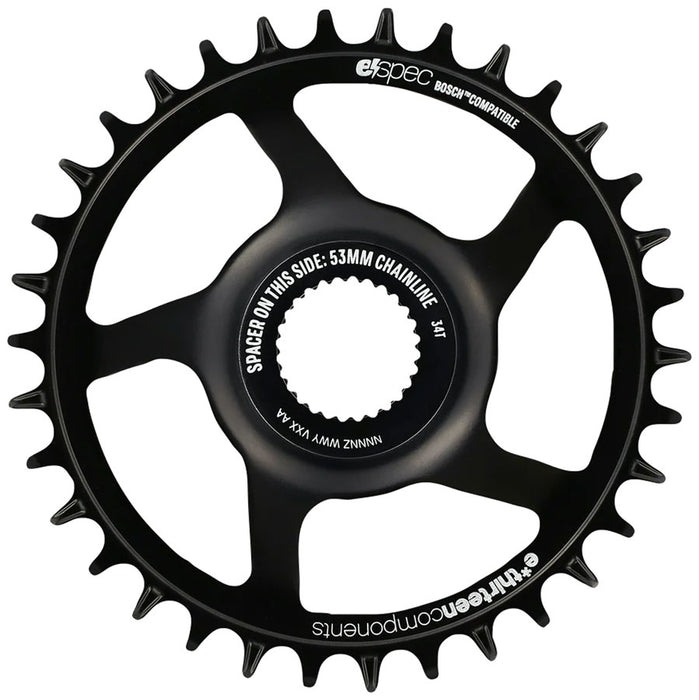 e*thirteen Helix Race e*spec  Chainring 36T Bosch Gen4 Direct Mount 13mm Offset Shimano/SRAM 11/12s Compatible Black