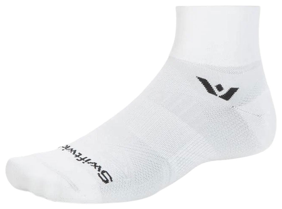 Swiftwick Aspire Quarter Crew Socks - Circuit White XLarge