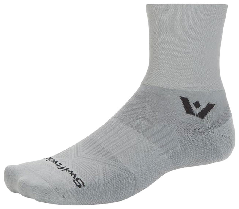 Swiftwick Aspire Quarter Crew High Socks - Circuit Pewter Medium