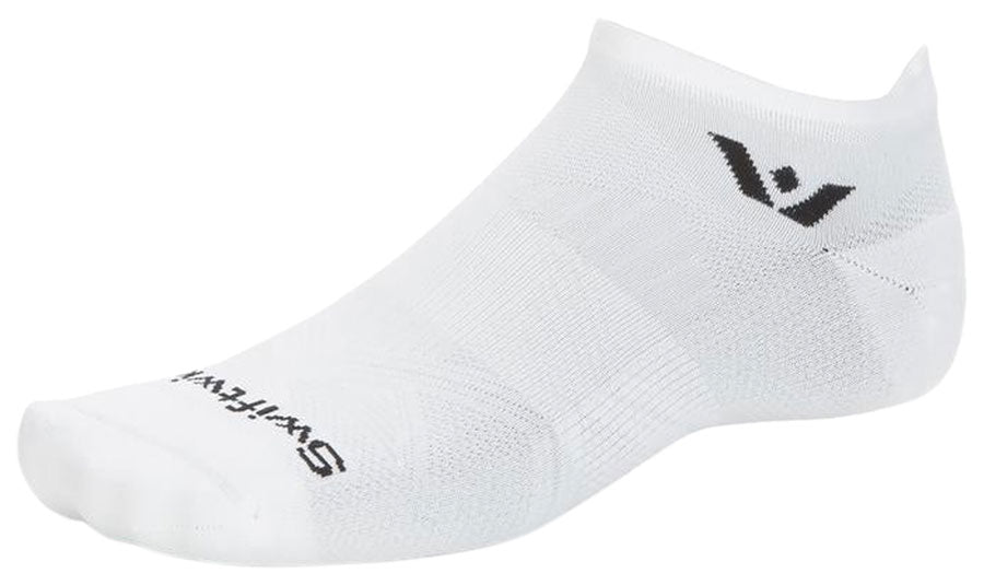 Swiftwick Aspire No Show Socks - Circuit White Large