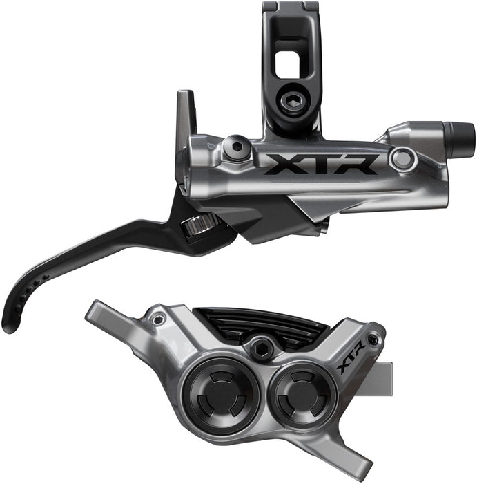 Shimano XTR M9220 Enduro Disc Brake and Lever - Right/Rear Post Mount 4-Piston Caliper SM-BH90-SBM Hose Finned Metal Pads Gray