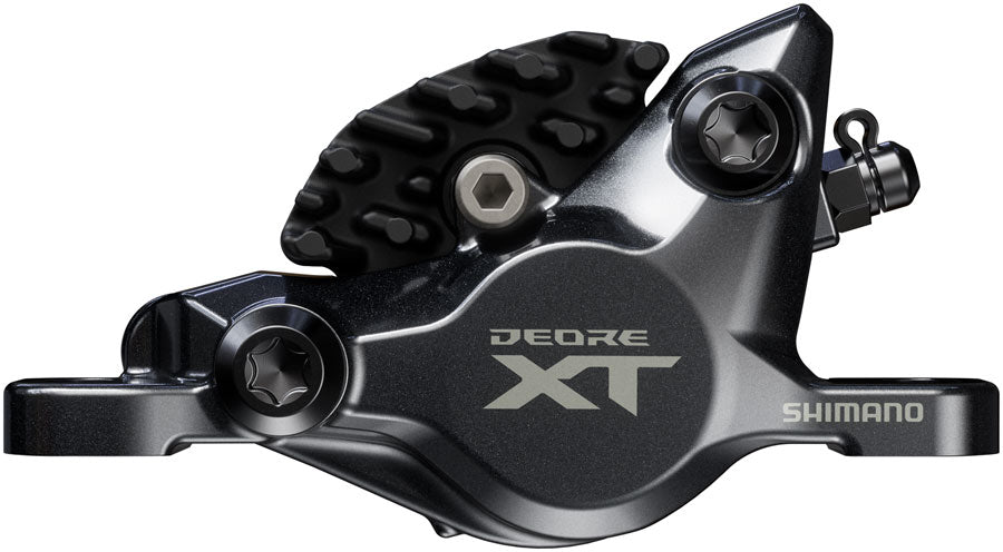 Shimano Deore XT BR-M8200 XC Disc Brake Caliper - Front or Rear Post Mount 2-Piston Includes J04C-MF Finned Metal Pads Black