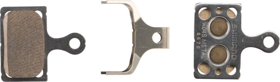 Shimano K04S-MX Disc Brake Pads and Springs - Metal Compound Stainless Steel Back Plate Pair