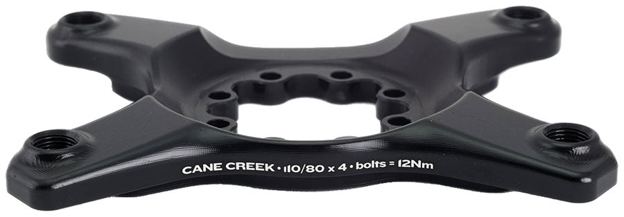 Cane Creek eeWings Chainring Spider - 4-Bolt 110 and 80 Asymmetric BCD 8-Bolt Mount Type Shimano GRX 1x and 2x Systems Black