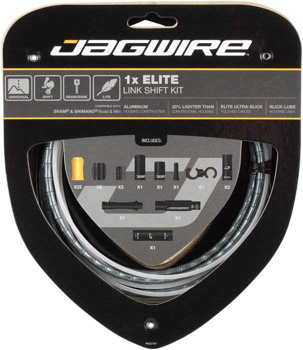 Jagwire 1x Elite Link Shift Cable Kit SRAM/Shimano with Polished Ultra-Slick Cable Ltd. Gray