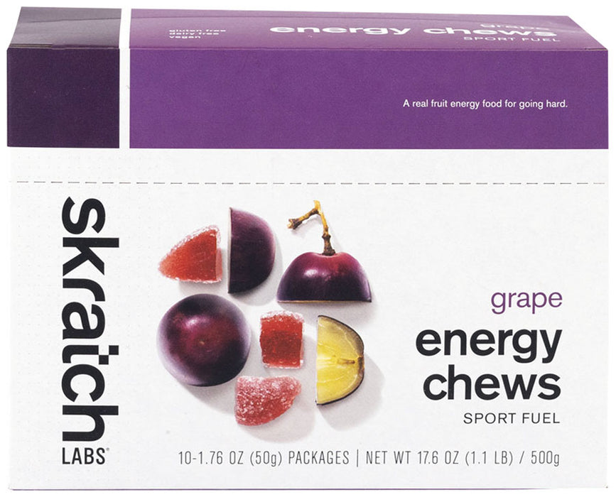 Skratch Labs Sport Chews - Grape  Box 10 Single Serve Packets