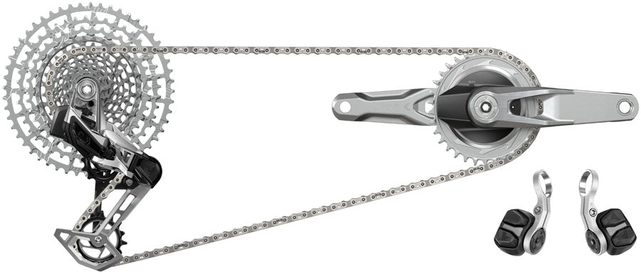 SRAM 1987 Eagle Transmission Power Meter Groupset - 170mm 32 and 34t Chainrings POD Controllers 10-52t Cassette Rear Derailleur Chain