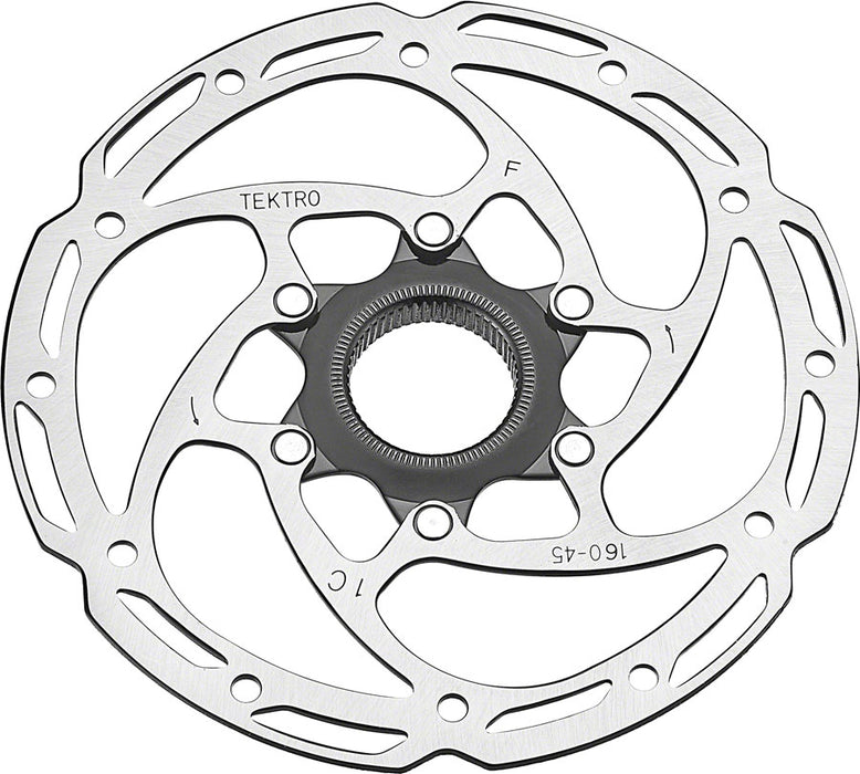 Tektro TR180-45 Disc Brake Rotor - 160mm Center-Lock 2.3mm Thickness Silver