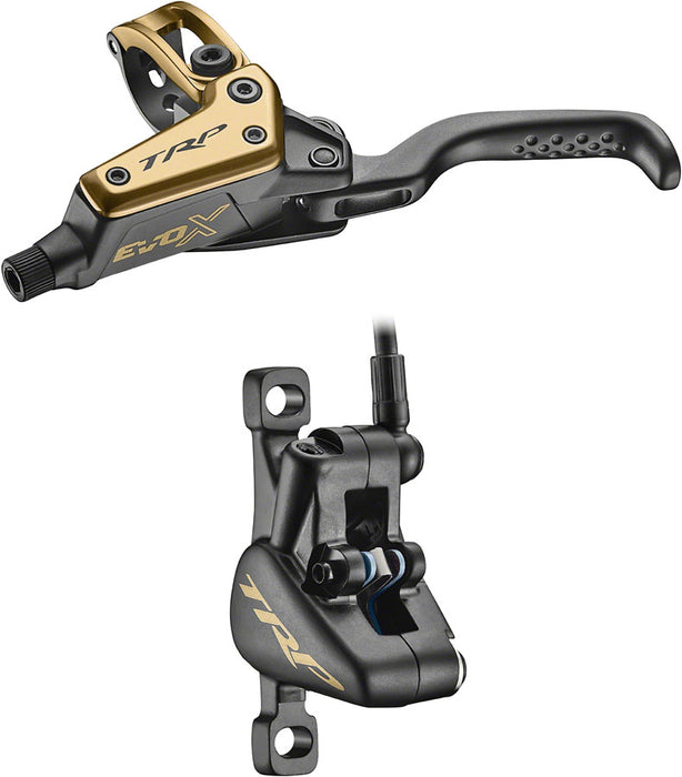 TRP EVO X HD-M9020 Disc Brake and Lever - Left/Front or Rear 1900mm Hose Post Mount 2-Piston Gold