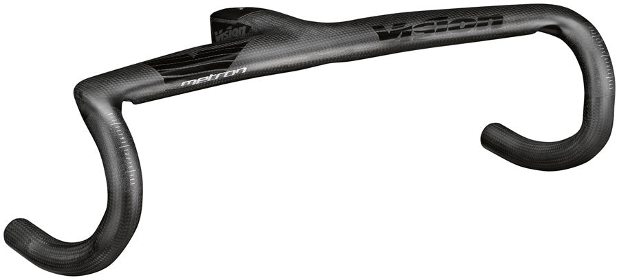 Vision Metron 5D ACR EVO Drop Handlebar 36cm Width 80mm Stem Length -6  Angle Integrated Carbon Design   Black