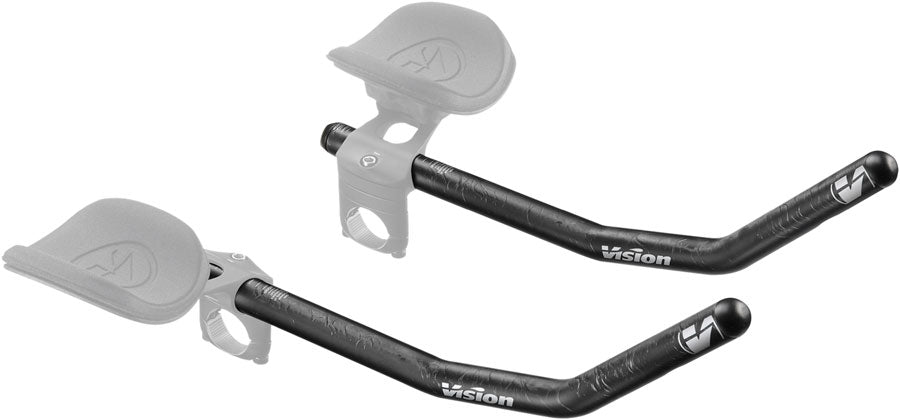 Vision TriMax Carbon Reversible Extensions 385mm Length J-Bend Shape Aero Bar Add-on Reversible Design   Carbon