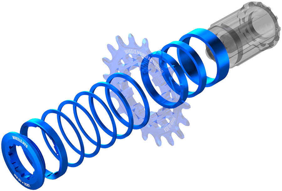 Wheels Manufacturing SOLO-HG Single Speed Conversion Kit - For HG Style Hubs Blue