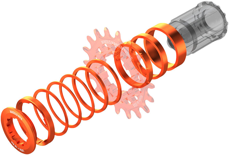 Wheels Manufacturing SOLO-HG Single Speed Conversion Kit - For HG Style Hubs Orange