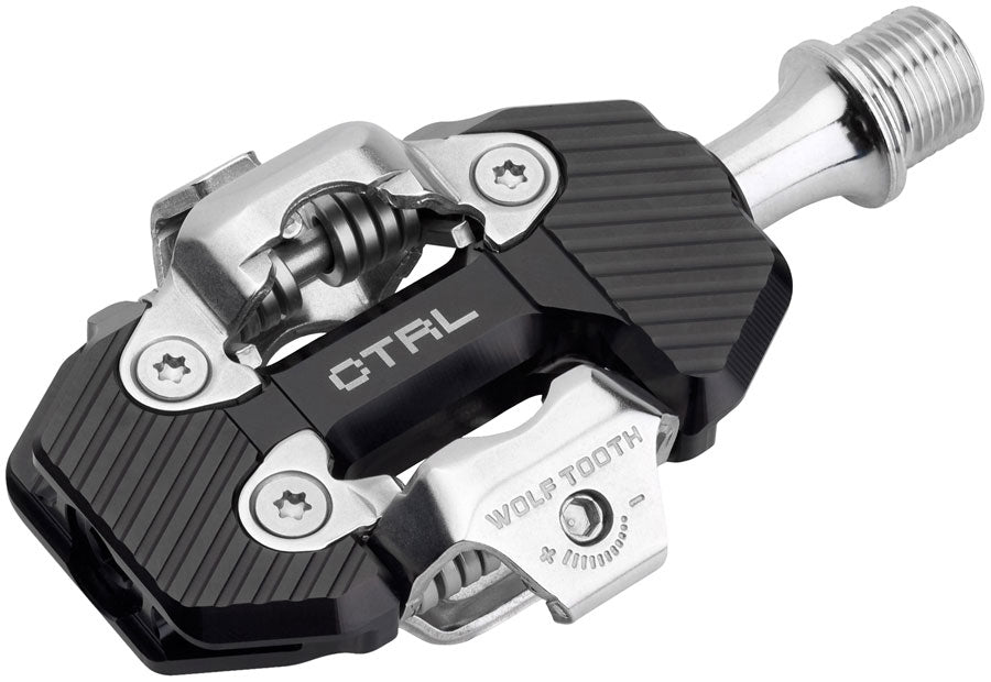 Wolf Tooth CTRL Trail Clipless Pedals - Dual Sided Clipless Alloy 9/16 Black Pair Shimano SPD