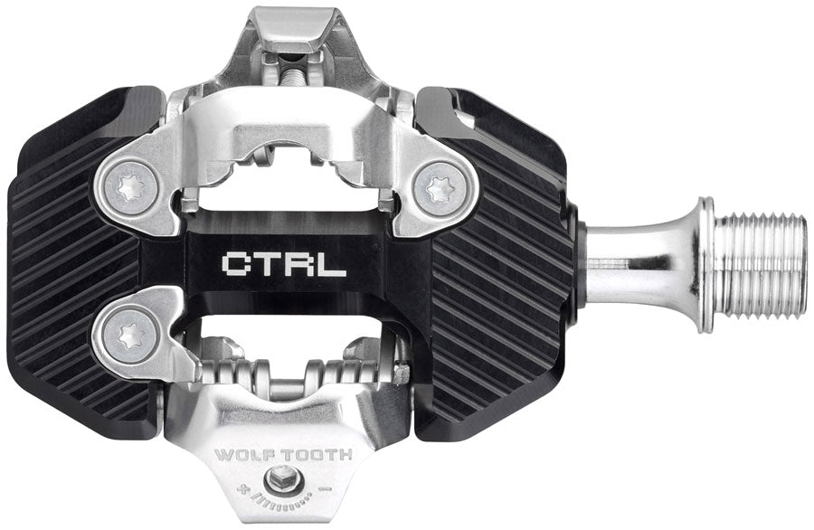 Wolf Tooth CTRL Trail Clipless Pedals - Dual Sided Clipless Alloy 9/16 Black Pair Shimano SPD