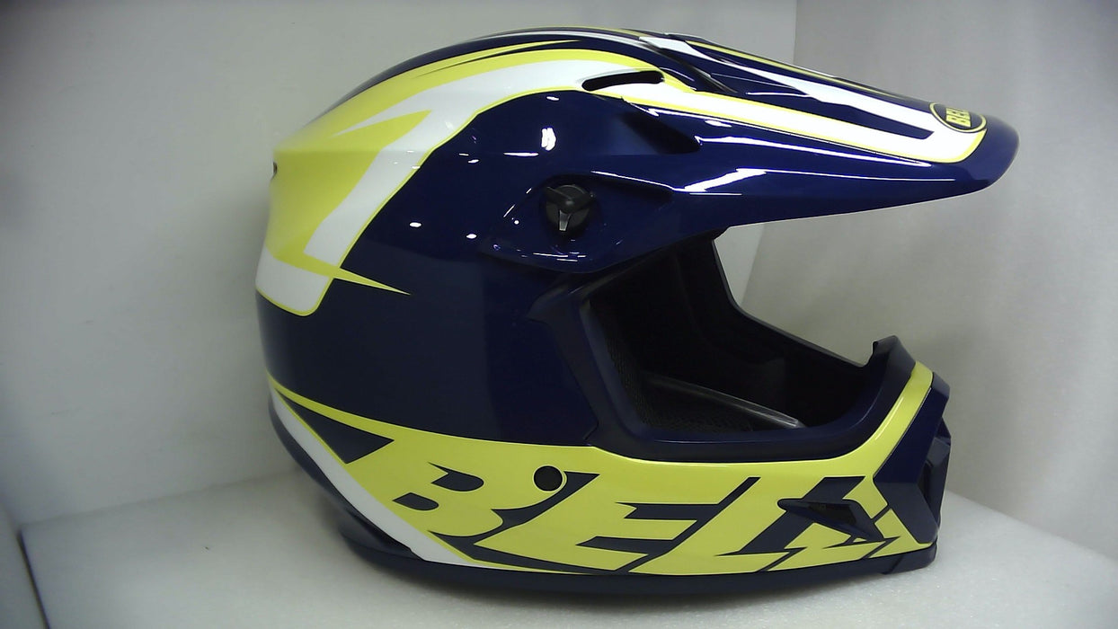 Bell Moto MX-9 MIPS Blue/Yellow Spark Medium / Discontinued - (Without Original Box)