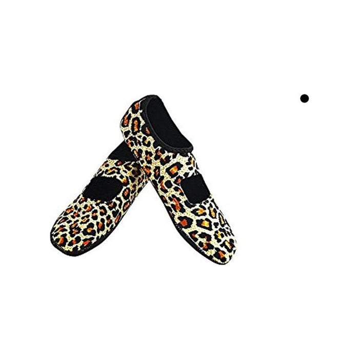 Nufoot Womens Mary Janes Leopard Small