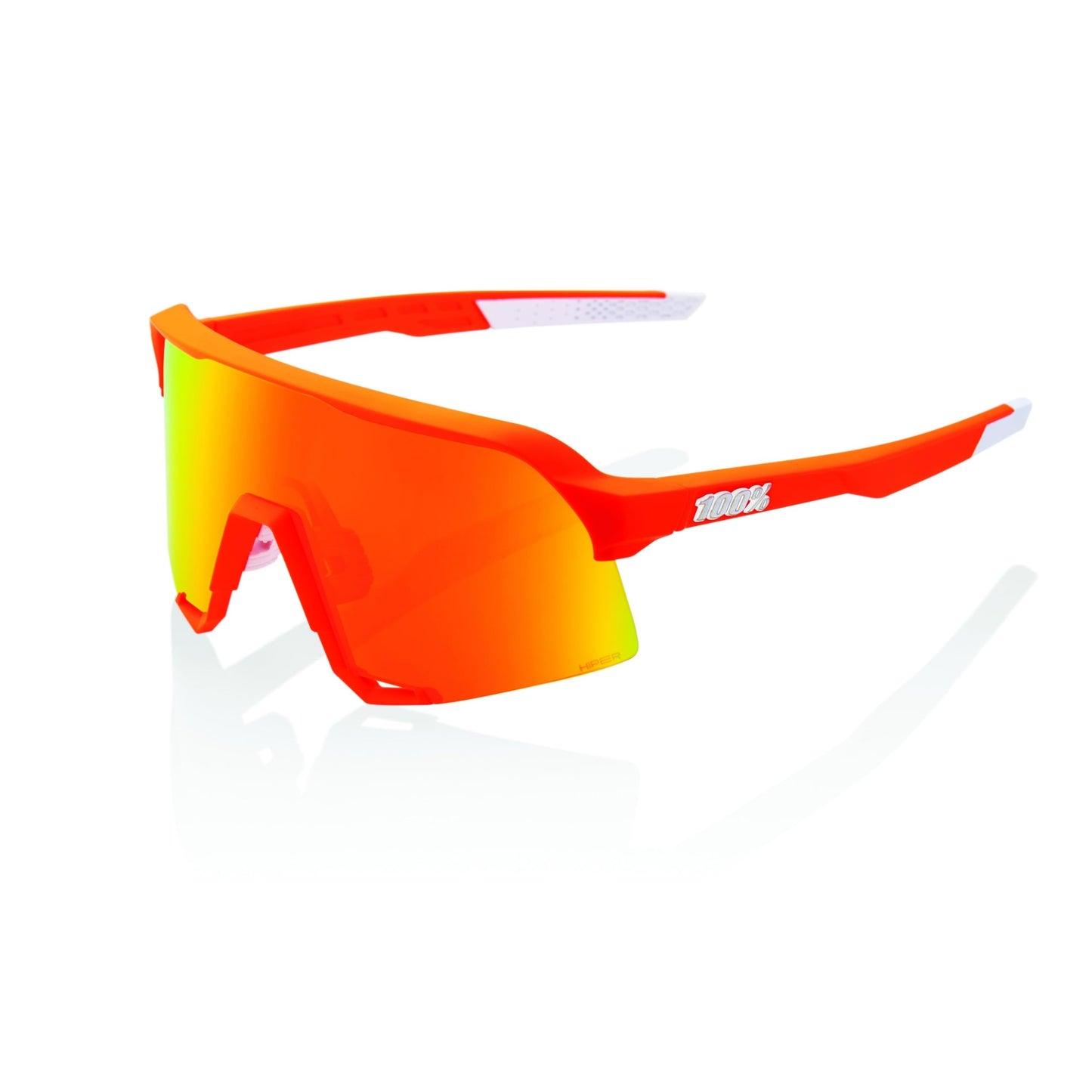 Ride 100 S3 Soft Tact Neon Orange - HiPER Red Multilayer Mirror Lens