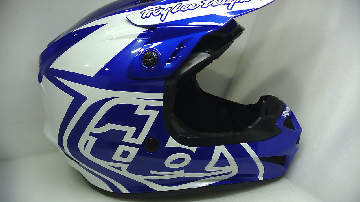 Troy Lee Designs Gp Helmet Overload No Mips Blue/White Large - Open Box (Without Box)