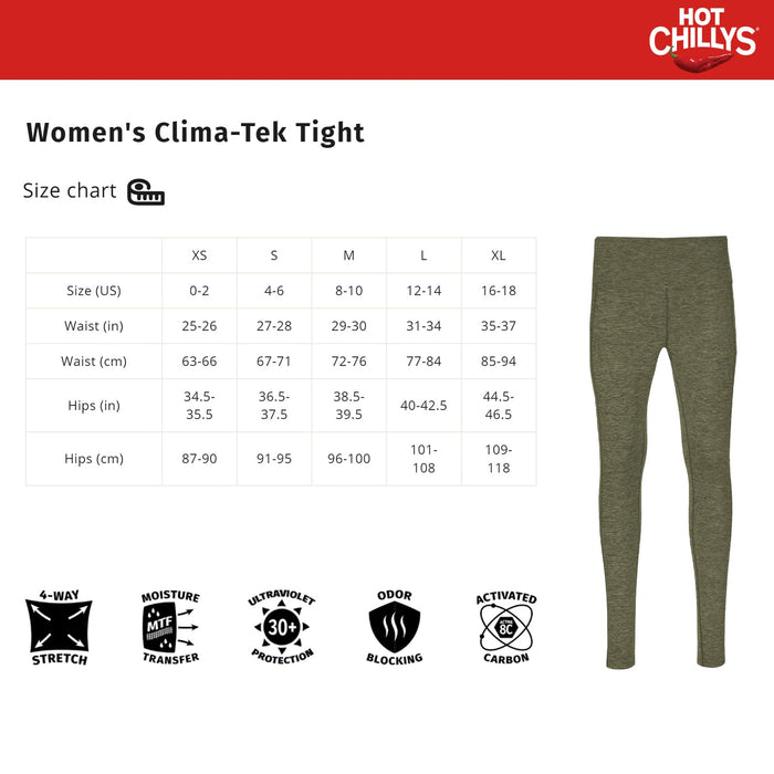 Hot Chillys Woclima-Tek Tight Womens Od Heather X-Small