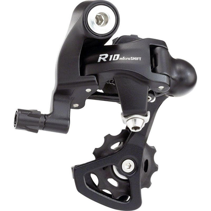 microSHIFT R10 Rear Derailleur - 10 Speed Short Cage Shimano Compatible Black