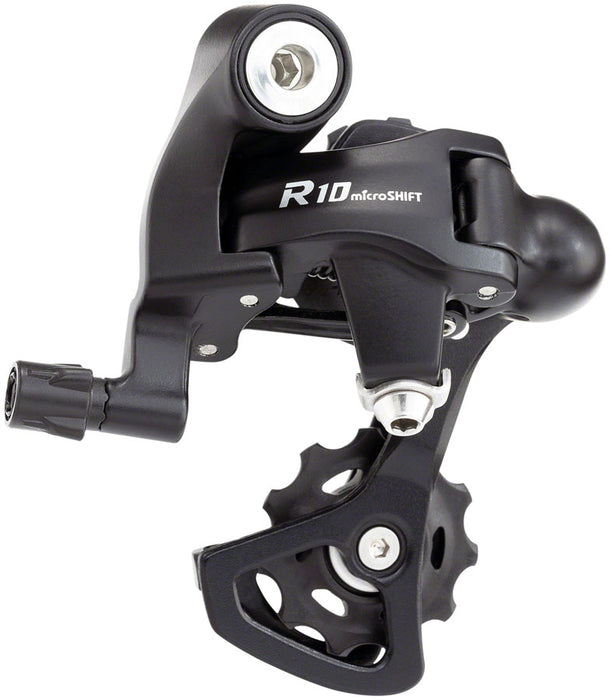 microSHIFT R10 Rear Derailleur - 10 Speed Short Cage Shimano Compatible Black