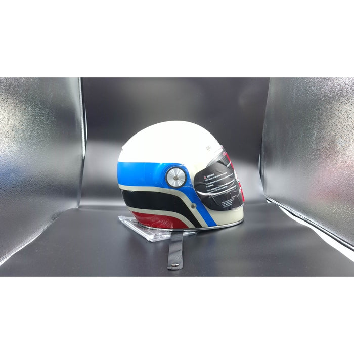Bell Powersports Bullitt Speedway Gloss Vintage White/Blue Small - Open Box (Without Box)