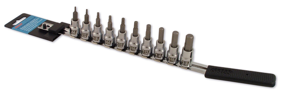 CRUZ TOOLS Socket Bit Set 10Pc Hex Standard Motorcycle Tools