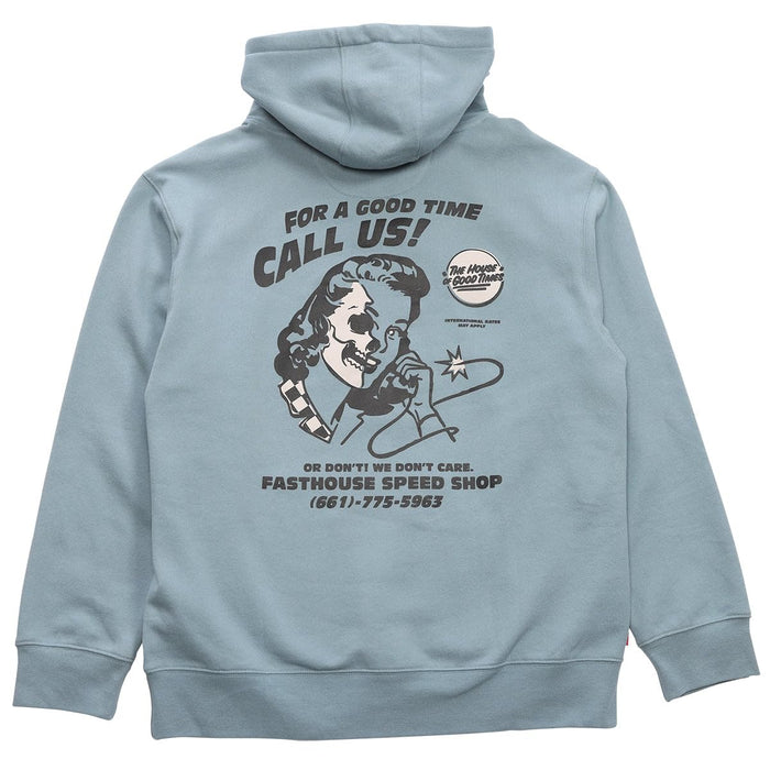 Fasthouse Call Us Hooded Pullover Slate Medium