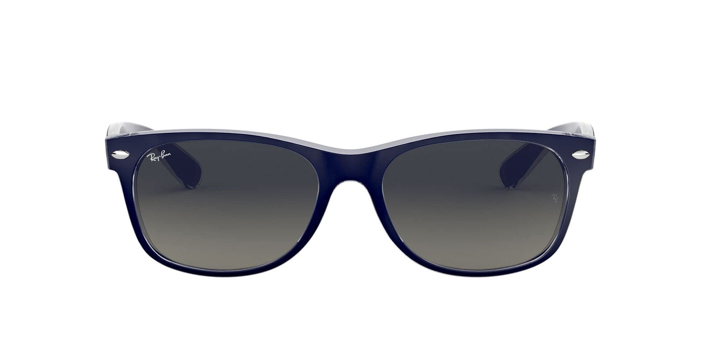 Rayban New Wayfarer Matte Blue On Transparent/Light Grey Gradient Dark Grey 55