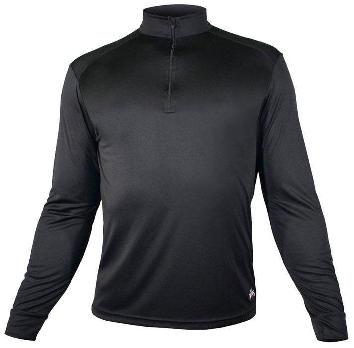 Hot Chillys Peach Skins Solid Zip-T Mens Black 2X-Large