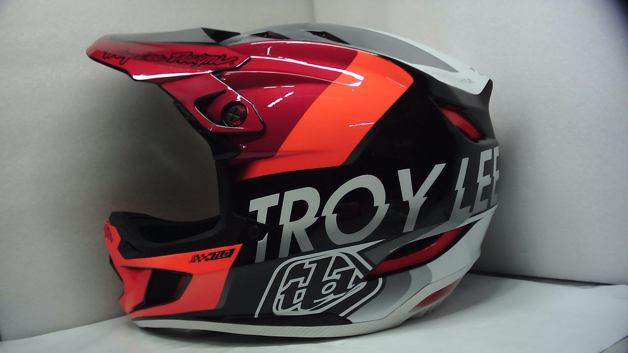 Troy Lee Designs D4 Composite Helmet Silver / Red X-Large (Without Original Box)