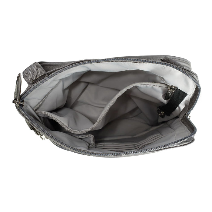 Travelon AT Cls Slim Dbl Zip Xbody Gray