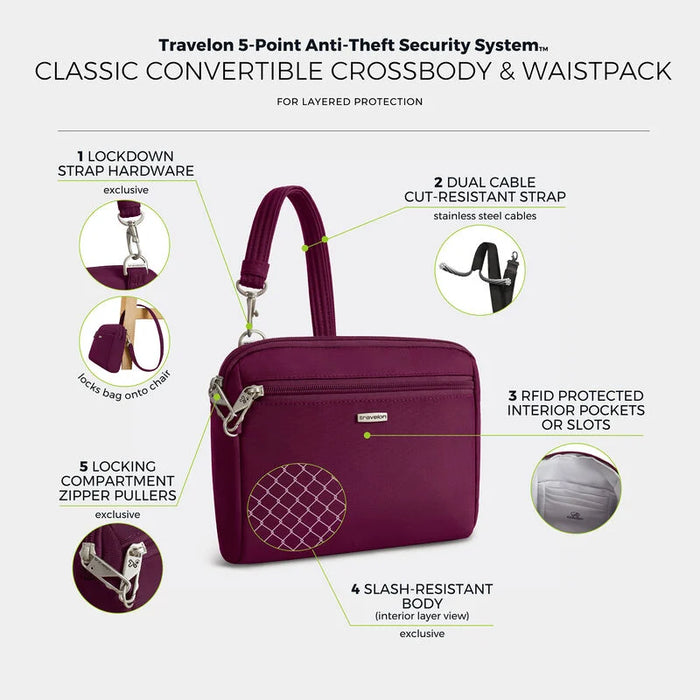 Travelon Anti-Theft Classic Convertible Lifestyle Crossbody & Totes