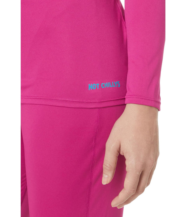 Hot Chillys Wopeach Skins Solid Crew Womens Festival Fuchsia Large