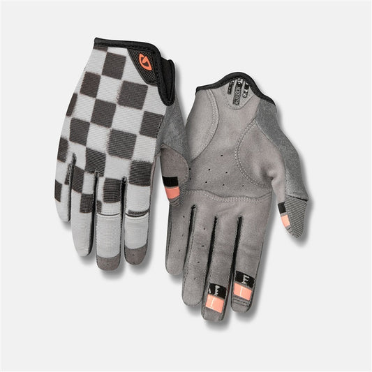 Giro La Dnd Womens Bicycle Gloves Checkered/Peach X-Large / Discontinued