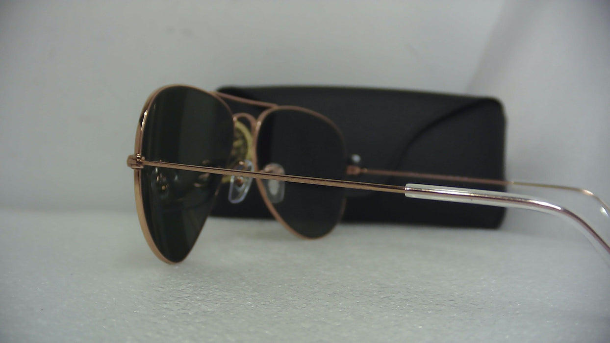 Rayban Aviator Large Metal Rose Gold/Green 58 - Open Box (Without Box)