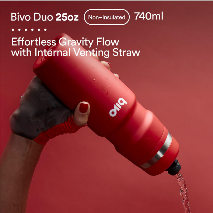 Bivo Duo 25oz Non-Insulated Bottle Ruby Red