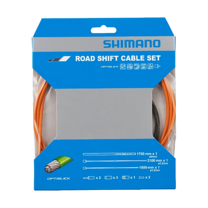 SHIMANO ROAD OPTISLICK SHIFT CABLE SET - ORANGE