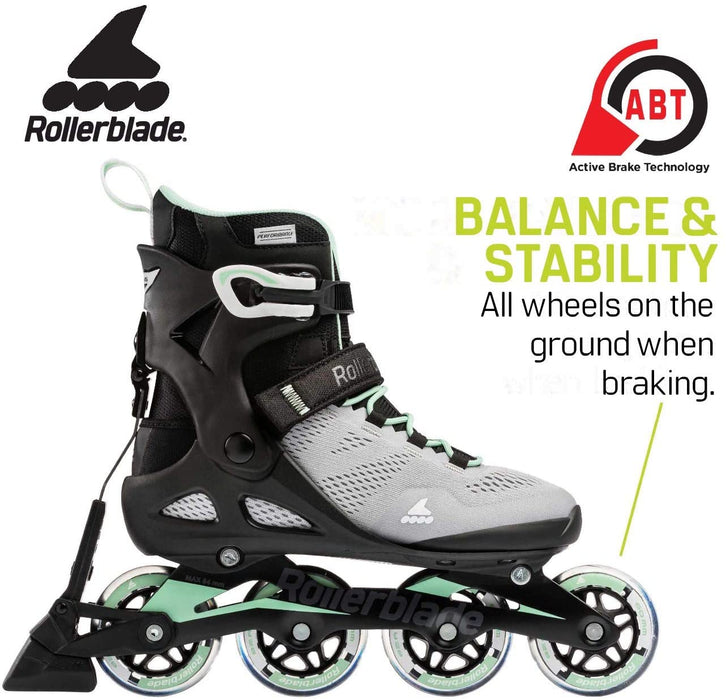 Rollerblade Macroblade 80 Abt Womens Glacier Grey/Neo Mint 10