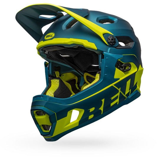 Bell Bike Super Dh MIPS Spherical Bicycle Helmets Matte/Gloss Blue/Hi-Viz Medium