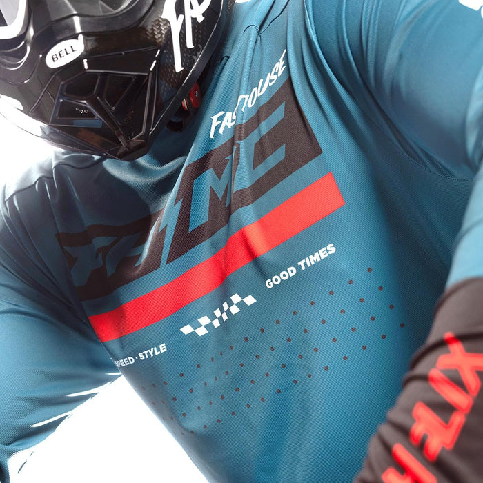 Fasthouse Helix Podium Jersey Red/Black/Teal  Medium