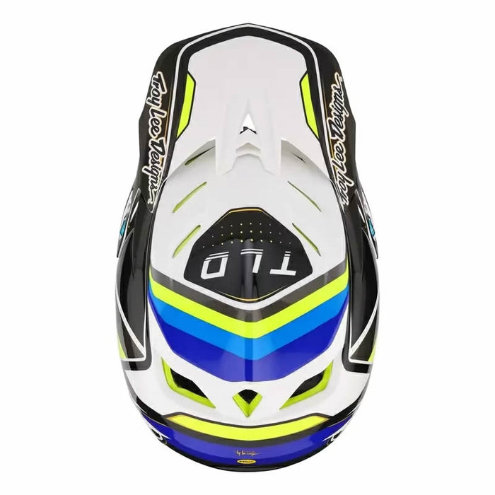 Troy Lee Designs D4 Composite Helmet W/Mips Reverb White/Blue Medium