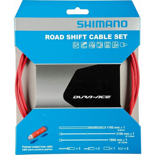 SHIMANO ROAD SHIFT CABLE SET POLYMER- Red