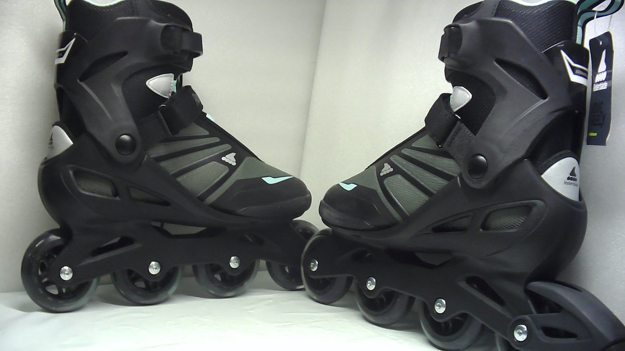 Rollerblade Zetrablade Adult Womens Black/Light Blue 10 (Without Original Box)