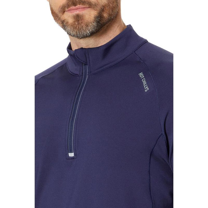 Hot Chillys Micro-Elite Chamois Zone Zip-T Mens Performance Snow Thermal Base Layers